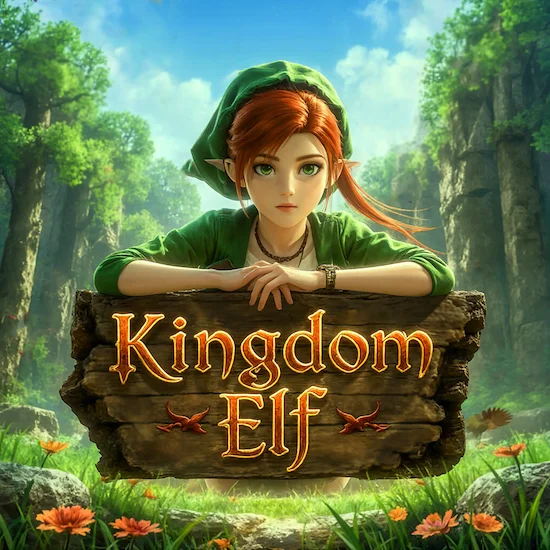 Kingdom Elf game banner showing mystical elf kingdom